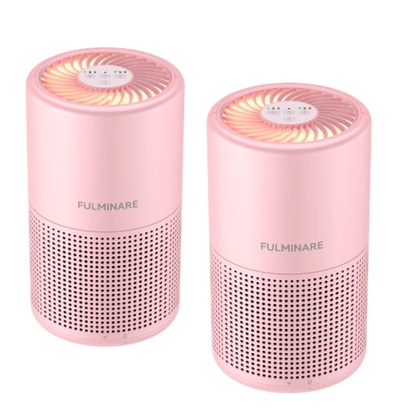 Purificador de Aire FULMINARE H13 HEPA Silencioso Portátil Rosa 2 Paquetes