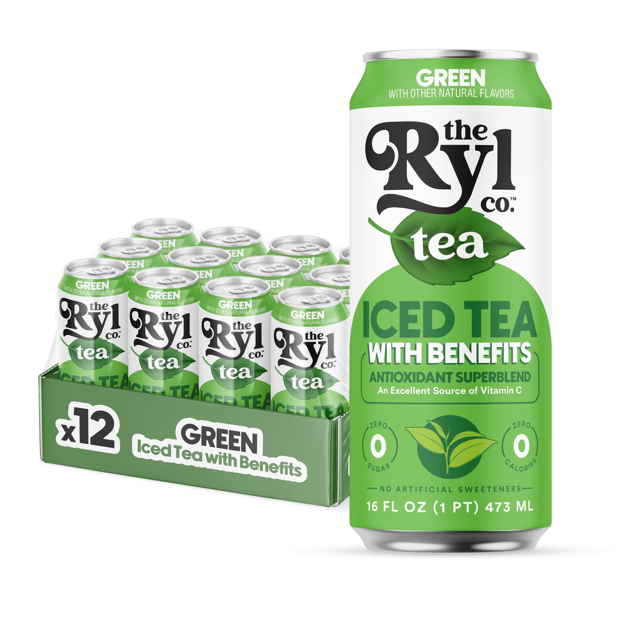 The Ryl Co - Supermezcla Antioxidante Iced Tea Ryl Green 473 Ml (paquete De 12)