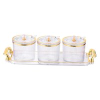 Magideal - 3 Tarros De Almacenamiento Para Baño, Caja Contenedora De Azúcar Con Tapa Y Base De Cuchara, Adorable Tarro De Condimentos De Azúcar Para Condimentar Claro