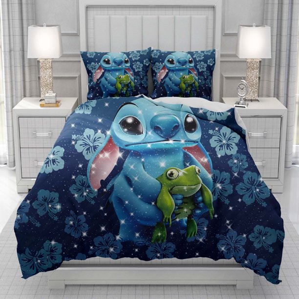 x236 Bed SheetsLilo & Stitch funny Duvet Cover men women/Children KID Printing cartoon Bedding Set Comforter Bed Soft 3-Piece Bedding Set (1 Duvet Cover + 2 Pillow Shams) nj236