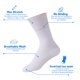 thumbnail image 4 of Calcetines Forcool de lana merino para diabéticos, estilo crew, color blanco, talla L, pack de 6 pares, 4 of 8