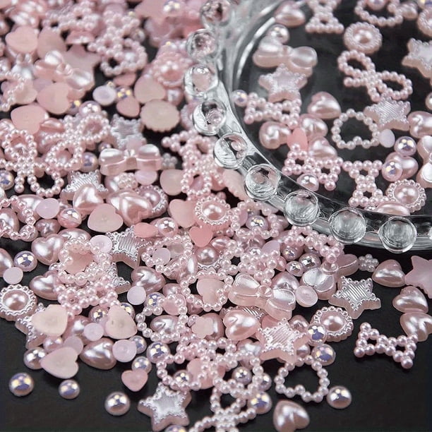 100 pcs Sparkling Acrylic Nail Charms - Butterfly, Bear, Flower, Heart, Crown, Starry AB Rhinestones - Perfect for Nail Art and DIY Manicures