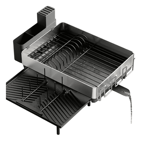 Secaplatos Belug Escurridor Secador De Loza Extendible Acero Inox Negro plata