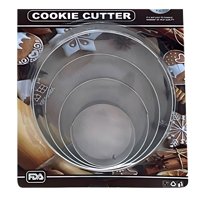 Disparo - Set 5 Moldes Cortadores Acero Redondos Plateados Repostería