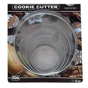 Disparo - Set 5 Moldes Cortadores Acero Redondos Plateados Repostería