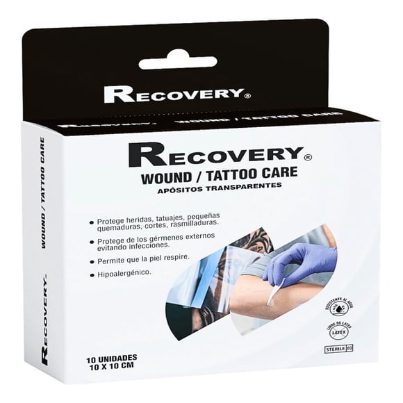 Parche Impermeable Heridas/tatuajes 10x10cm 10 Uni Recovery