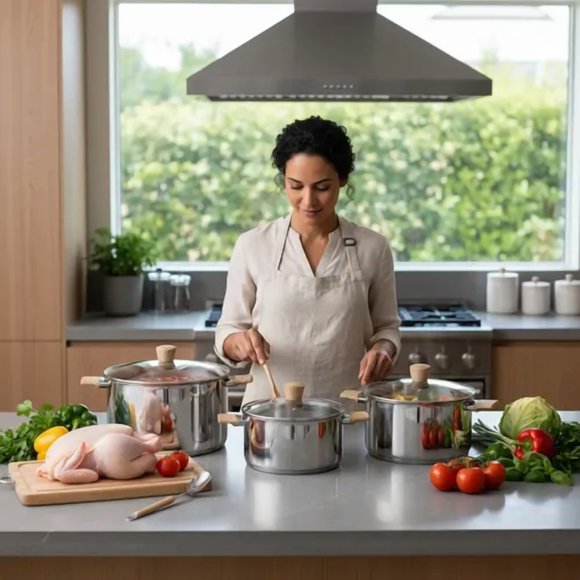 Bateria De Cocina 6 Piezas Vitta Norwich Acero Inoxidable