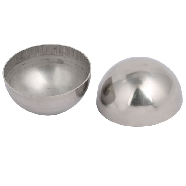 Bolas de barandilla huecas de media ronda de acero inoxidable 304 de 76 mm de diámetro exterior y 1 mm de grosor, 2 piezas