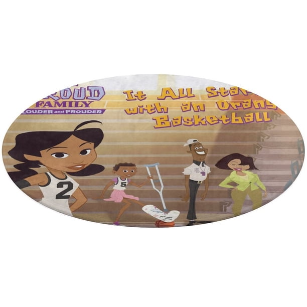 La Familia Proud: Más Ruidosa y Orgullosa Alfombra Redonda de Felpa Coral, Antideslizante, No Desprende Pelusas, Lavable y Duradera para Salón, Dormitorio y Habitación de Niños 60cm
