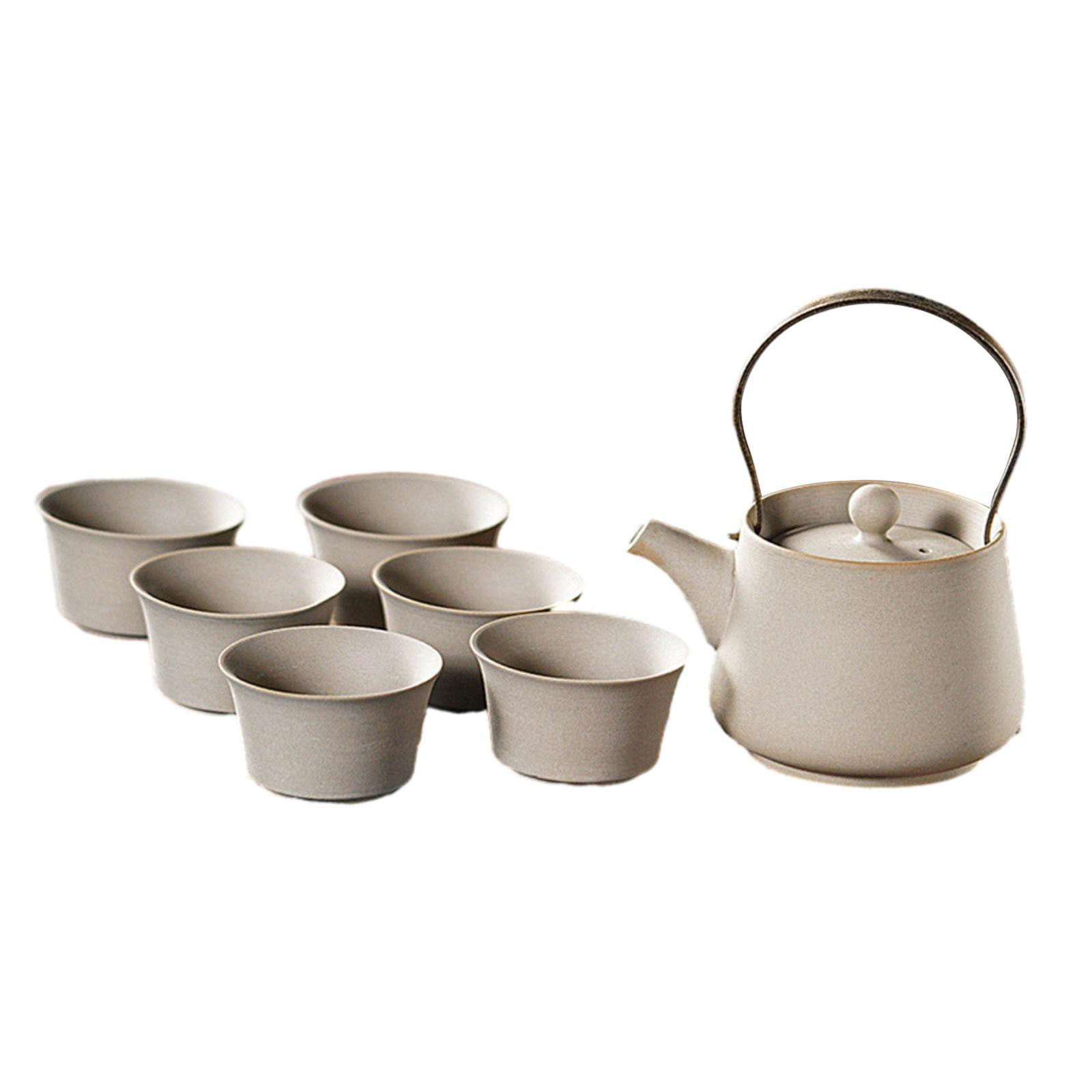 Magideal - Tetera De Cerámica Con Tapa Con 6 Tazas, Tetera Con Infusor, Teteras, Infusor De Té Para Barbacoa Interior, Casa De Té, Regalo Para Amantes Del Té , Beige