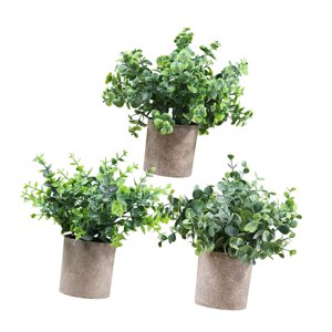 Magideal - 3 Piezas Pequeñas Plantas Falsas Plantas Artificiales En Macetas Plantas Decorativas De Imitación En Maceta Para Estante De Oficina Decoración De Baño Estilo E