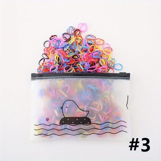 1500pcs/pack Colorful Rubber Hair Ties for Girls - Fashionable and Durable Elastic Hair Bands for Ponytails and Braids
