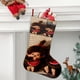 thumbnail image 2 of Monchhichi Tema: Calcetines de Navidad, fino lino blanco para colgar en escaleras y chimenea, decoración navideña para el hogar, regalo de Navidad. 54cm × 38cm, 2 of 5