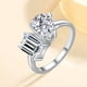 thumbnail image 3 of 4Cttw Toi Et Moi Ring para Mujer Alianzas de Boda Color D Claridad VVS1 Anillo de Compromiso de Moissanita en Forma de Esmeralda/pera Anillo de Doble Piedra de Plata Esterlina 925, 3 of 8
