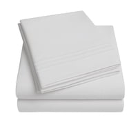 Juego De Sábana Blanco 1800 Hilos Ultra Suave 1,5 Plazas Vincenzi