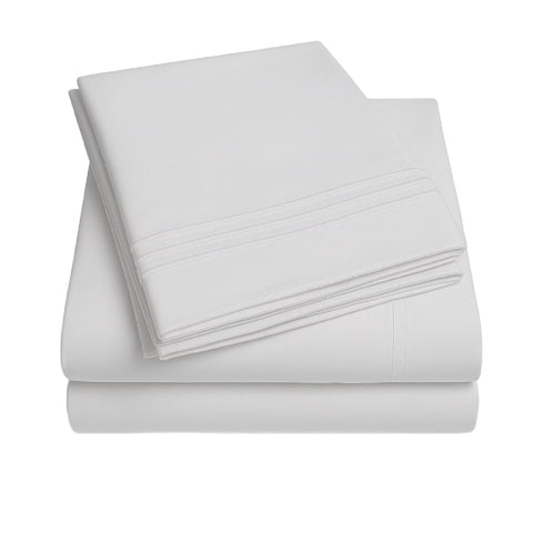 Juego De Sábana Blanco 1800 Hilos Ultra Suave 1,5 Plazas Vincenzi