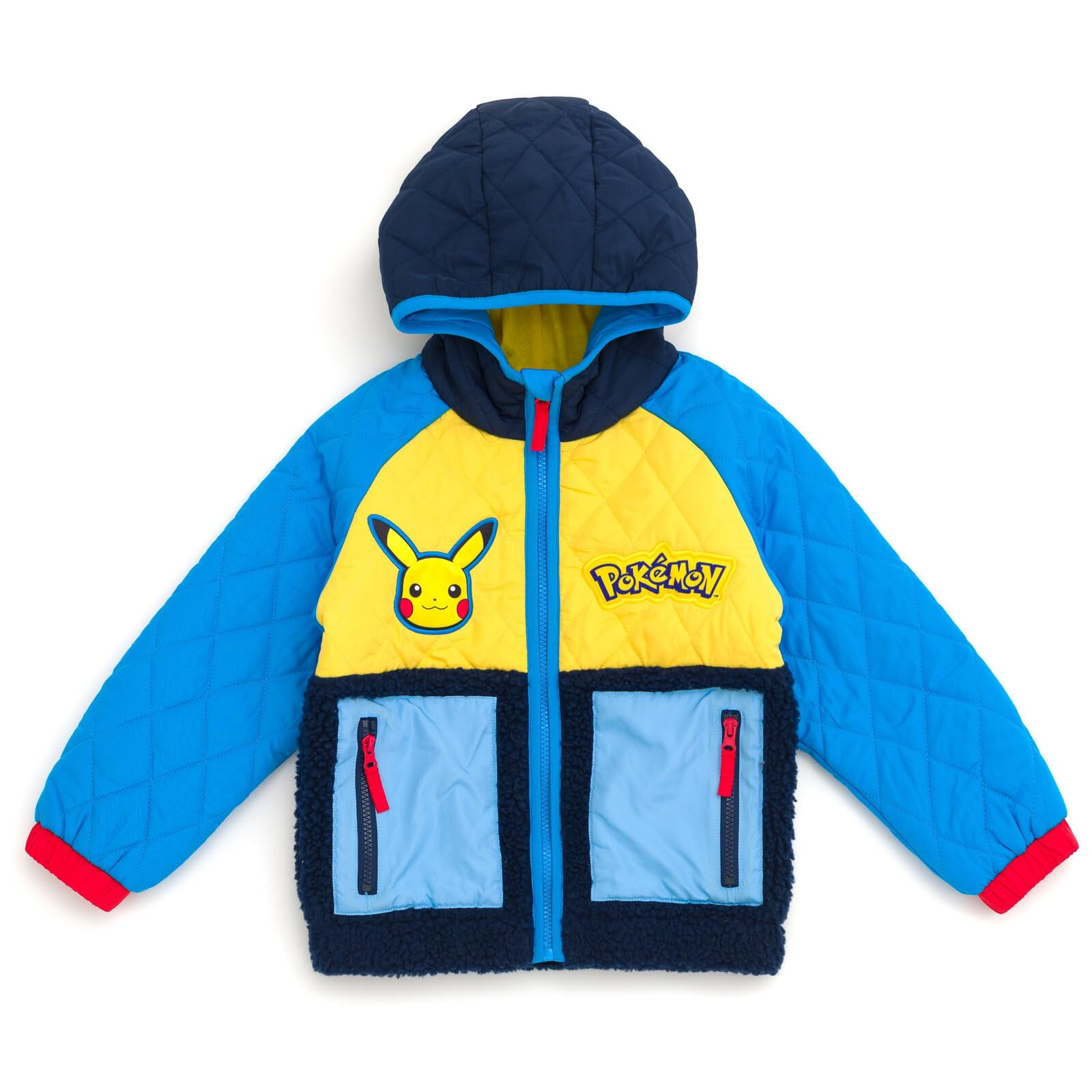 Chaqueta Pokémon Pikachu Con Piel De Oveja Sintética Para Niños De 14 A 16 Años, Azul/amarillo