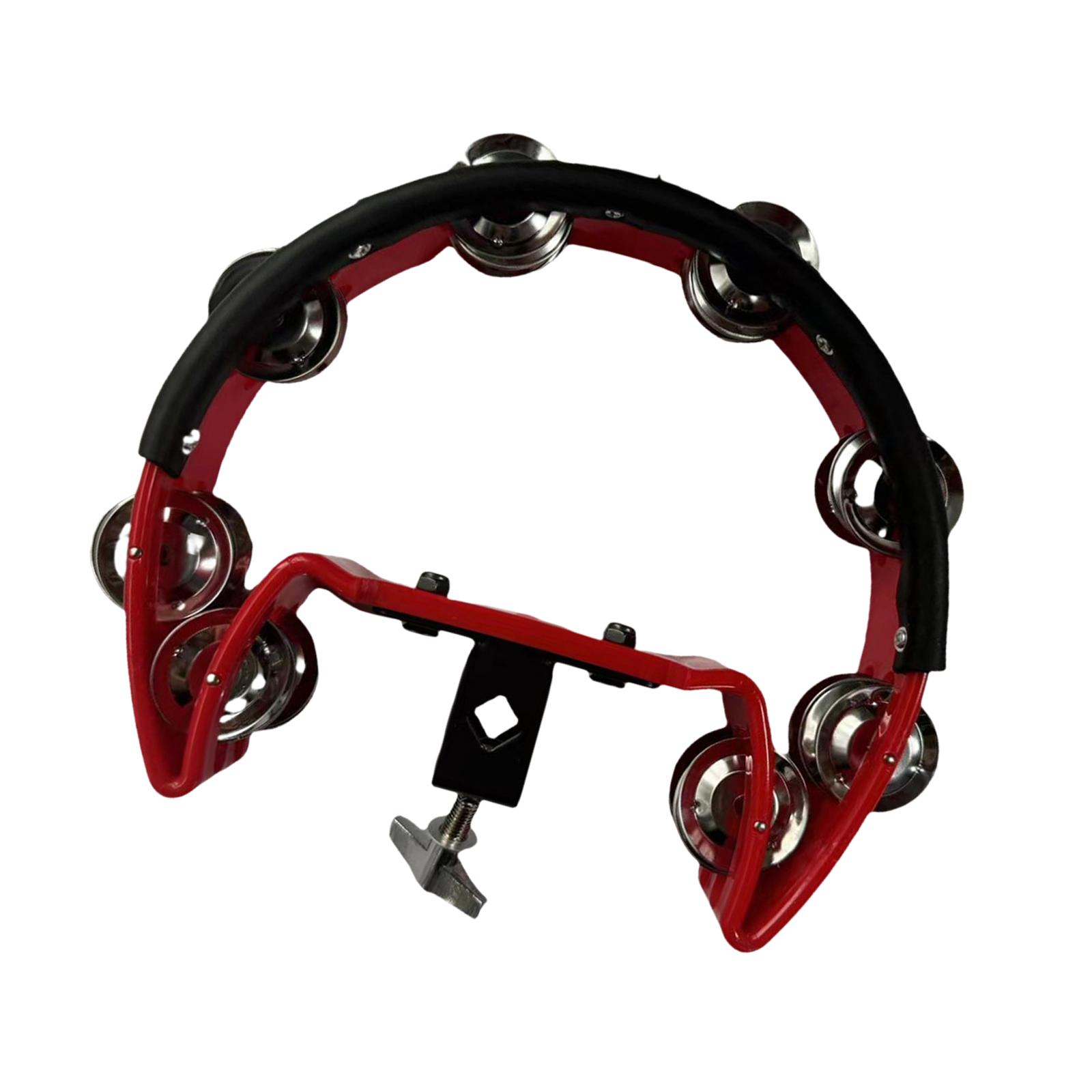 Magideal - Platillo Hi Hat Pandereta Agitador De Acero Inoxidable Campanas De Una Sola Fila Accesorios De Percusión Juego De Batería Hi Hat Para Niños Conjunto Rojo