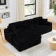 thumbnail image 1 of Left sofa seat,L shape Modular Sectional Sofa, Compressed Sectional Sofa Modern Minimalist Style Corduroy Couch,Unfold into a bed, Bedroom, Comfy Compressed Sofa Couch Space-Efficient Design-black, 1 of 3