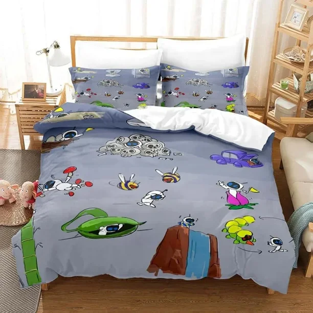 v341 Bed Sheets New Fashion Printing ASTRO BOT Bedding Set Cartoon Anime three-piece set Adult Kid Bedroom Duvet cover Sets Home Textiles 3-Piece Bedding Set (1 Duvet Cover + 2 Pillow Shams) Bed Shee