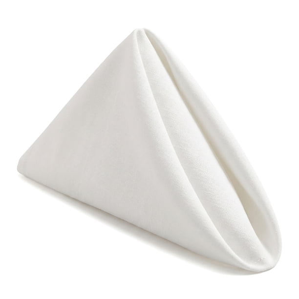 REGALWOVEN Juego de 6 Servilletas de Tela, Poliéster Lavable y Reutilizable para Mesa de Cena en Casa, Restaurante, Bodas y Eventos Blanco 16x16 pulgadas