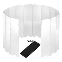 Xusx111 - Estufa De Campamento Parabrisas 16 Placas Estufa Al Aire Libre Plegable Parabrisas Estufa De Campamento Parabrisas De Aleación De Aluminio Para Quemador De Butano Parrilla Escudo Bloqueador