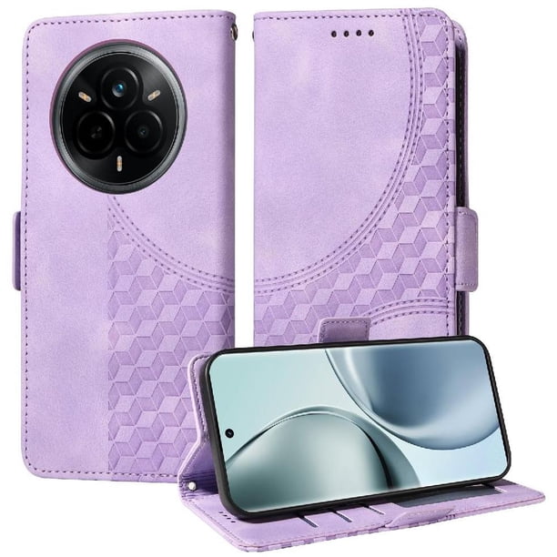 Carcasa FOXDOCK Realme 14 Pro Plus de cuero PU, diseño acolchado clásico, protección contra caídas y rayones