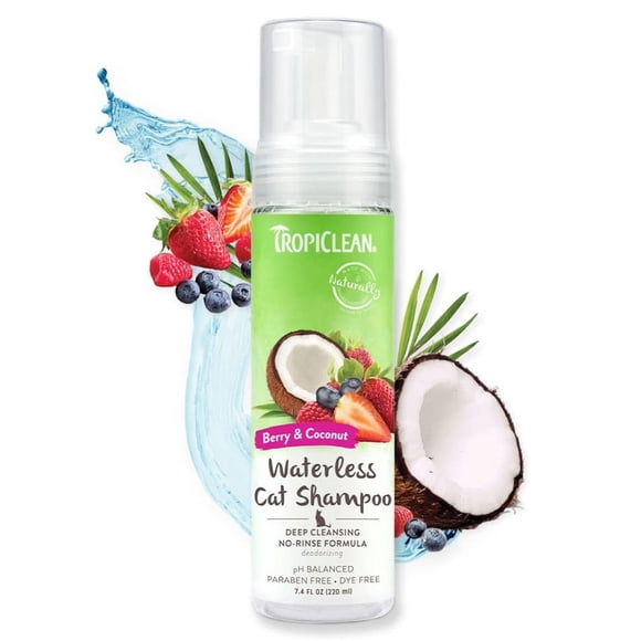 TropiClean Waterless Deep Cleaning Cat Shampoo 220ml