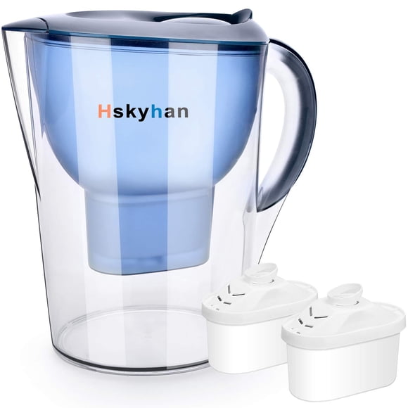 Filtro de agua Pitcher Hskyhan Alkaline de 3,5 L con 2 filtros, color azul
