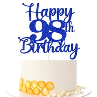Decoración Para Tartas Kaoenla Happy 98Th Birthday 98 Años, Color Azul
