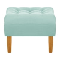 Bodevir - Pouf Wood 1C Felpa 04 Verde Agua