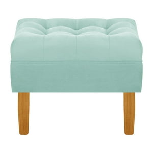 Bodevir - Pouf Wood 1C Felpa 04 Verde Agua