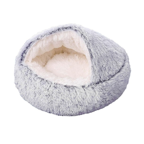 Cama redonda para gatos, cama para perros pequeños, cojín para gatos, cama tipo cueva, lavable, cómoda y cálida, nido tipo cueva, refugio para gatitos 50cm gris