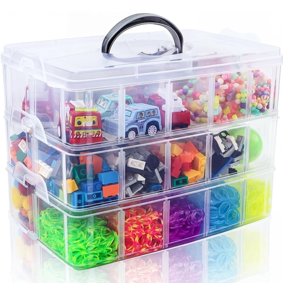 Caja de Almacenamiento SGHUO de 3 Niveles con 30 Compartimentos Transparente