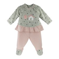 Pumucki - Conjunto Plush Quilted Gris Talla Recién Nacido