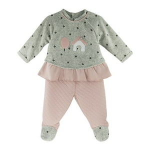 Pumucki - Conjunto Plush Quilted Gris Niña Talla 0-3M