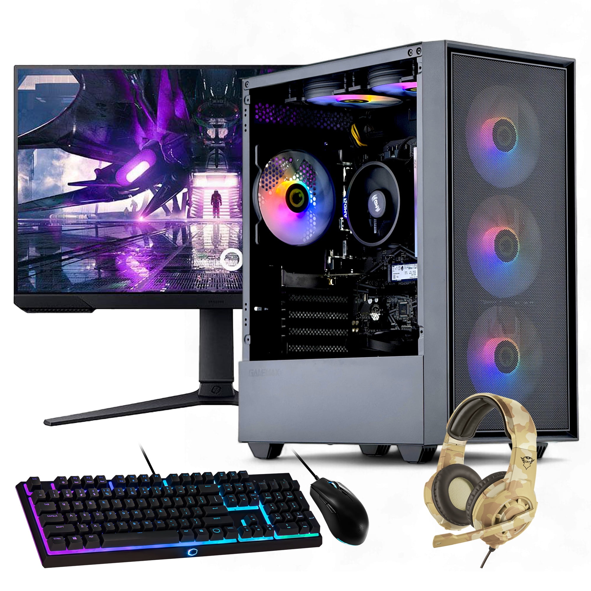 Pc Gamer + Monitor 24 + Perif: Amd Ryzen 5 5600X 16Gb 1Tb Gtx 1650 Wifi 6Xfan