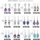 thumbnail image 3 of Set 12 Pares Aros Gota Drusa Cristal Colgantes, 3 of 3