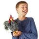 thumbnail image 2 of Marioneta de mano Folkmanis Barred Rock Rooster, negro, blanco y rojo, 2 of 3