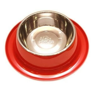 Mascan - Plato Melamina Anti-Hormigas Rojo Talla L Perro