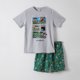 thumbnail image 3 of Pijama Corto Niño Creeper y Steve Gris Minecraft, 3 of 7