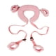 thumbnail image 1 of 1 set, Adjustable BDSM Bed Restraints Kit - Wrist Leg Cuffs for Sex Bondage and Position Support - Includes Thigh Straps for Separating Thighs - Soft Plush SM Sex Toys, 1 of 3