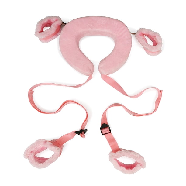 1 set, Adjustable BDSM Bed Restraints Kit - Wrist Leg Cuffs for Sex Bondage and Position Support - Includes Thigh Straps for Separating Thighs - Soft Plush SM Sex Toys