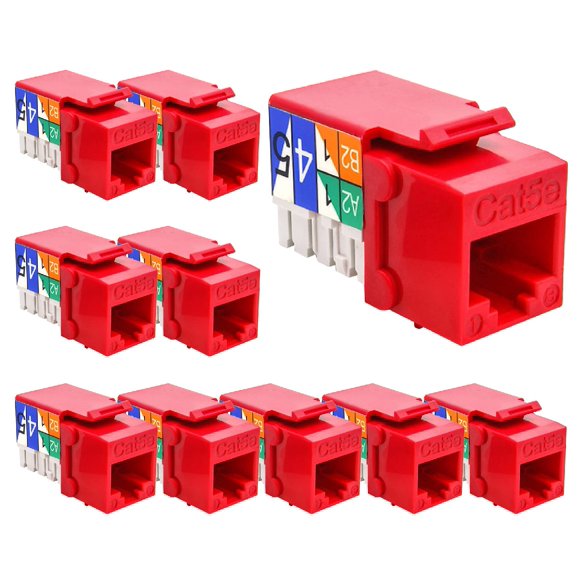 Conector Keystone Beszin Cat.5E RJ45 Tipo 110 (10 unidades, Rojo)