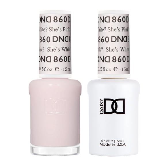 Set de esmaltes en gel DAISY DND Sheer Collection 860 She's White? ¿Es rosa?