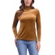 thumbnail image 1 of INSPIRE CHIC Blusa de Mujer de Terciopelo Elástico con Cuello Simulado de Manga Larga Suave para Otoño Invierno M Marrón, 1 of 6