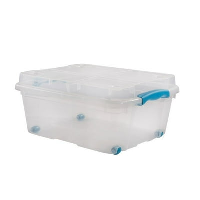 Caja Organizadora Con Ruedas 15L Polipropileno Transparente  Wenco