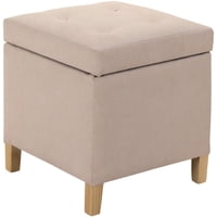 Máxima Design - Pouf Baúl Rucato Beige Felpa 46X46X50 Cm