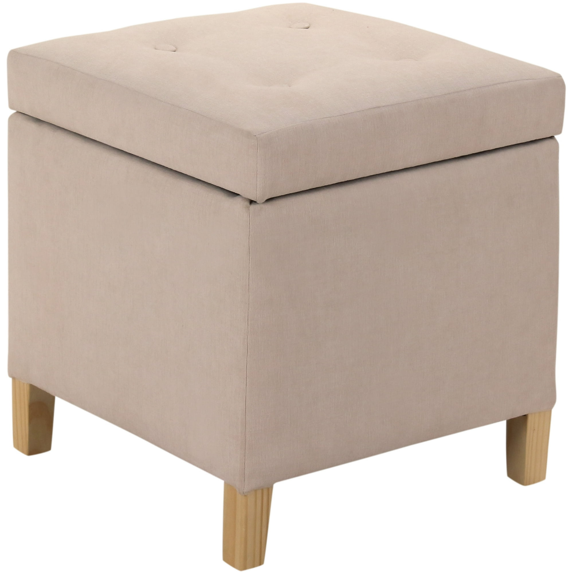 Máxima Design - Pouf Baúl Rucato Beige Felpa 46x46x50 Cm