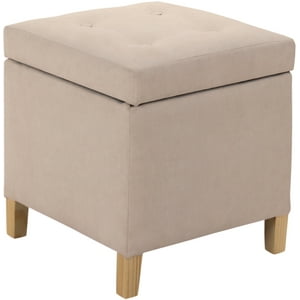 Máxima Design - Pouf Baúl Rucato Beige Felpa 46X46X50 Cm